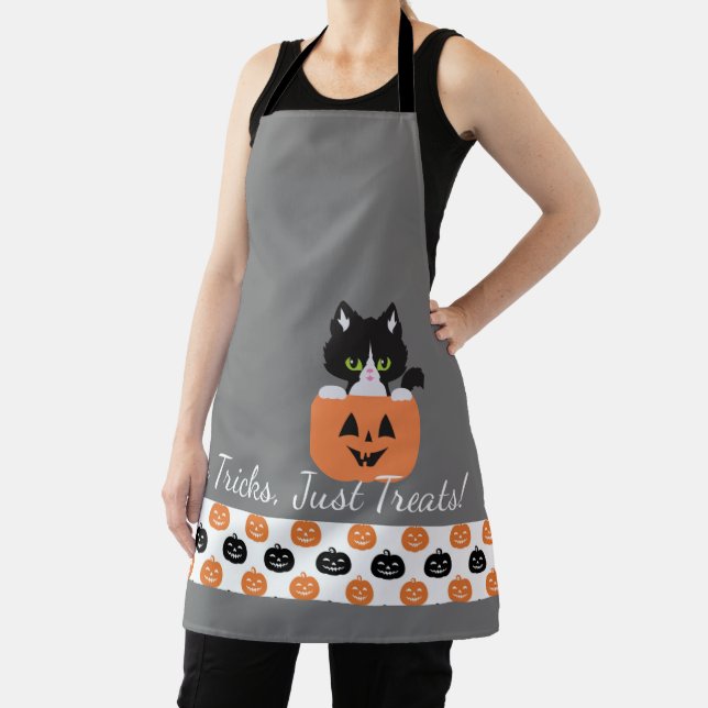 The Cat In The Pumpkin All-Over Print Apron (Insitu)