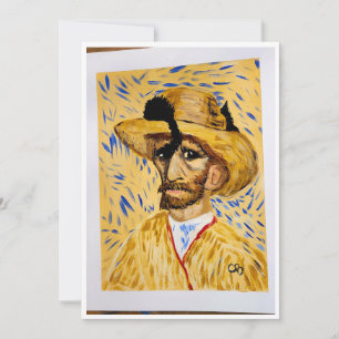 the cat in  van Gogh's hat Thank You Card