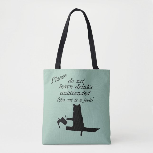 The Cat is a Jerk Tote Bag (Front)