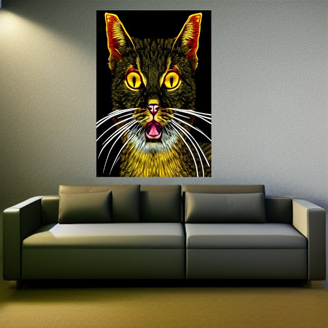 The cat is afraid | AI Art Poster (Creator Uploaded)