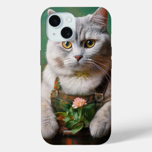 The Cat is the gardener iPhone 15 Case