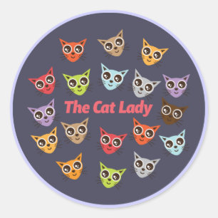 The Cat Lady Classic Round Sticker