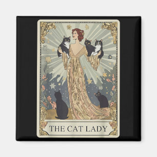 The Cat Lady Tarot Card Skeleton Cat Mum Cat Lover Magnet