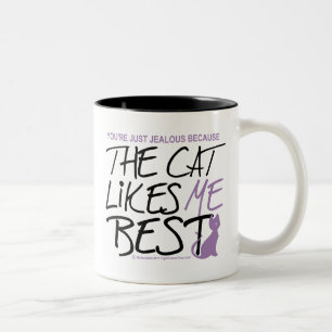 The Cat Likes Me Best Two-Tone Coffee Mug