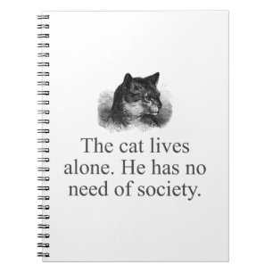 The Cat Lives Alone Notebook