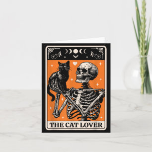 The Cat Lover Tarot Card - Black Cat And Skeleton