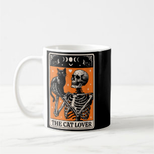 The Cat Lover Tarot Card - Black Cat And Skeleton Coffee Mug