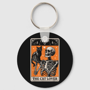 The Cat Lover Tarot Card - Black Cat And Skeleton Key Ring