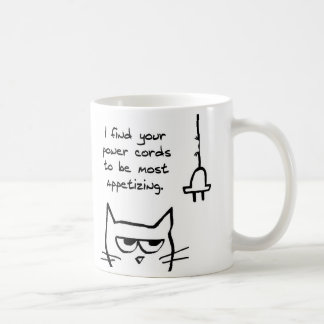 The Cat Loves Power Cords - Funny Cat Mug