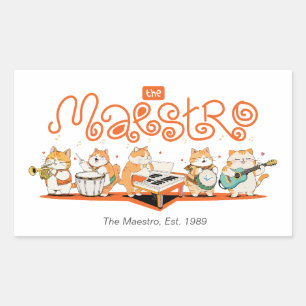 The Cat Maestro Rectangular Sticker