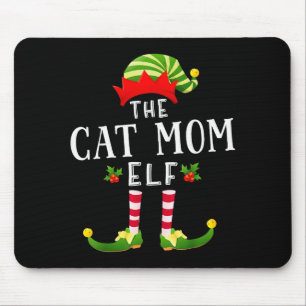 The Cat Mom Elf Christmas Matching Pajama Men Wome Mouse Pad