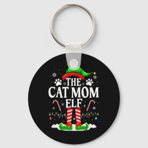 The Cat Mom Elf Xmas Funny Cats Lover Christmas Ca Key Ring