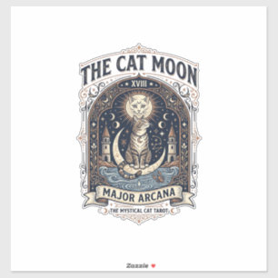 The Cat Moon Cat Tarot Card Major Arcana Vintage V