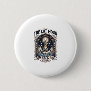 The Cat Moon Cat Tarot Card Major Arcana Vintage V 6 Cm Round Badge