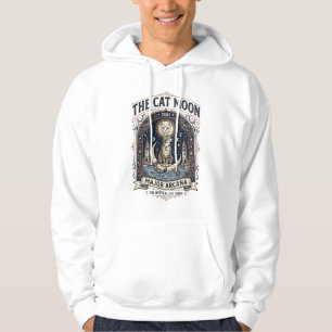 The Cat Moon Cat Tarot Card Major Arcana Vintage V Hoodie
