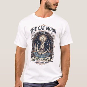 The Cat Moon Cat Tarot Card Major Arcana Vintage V T-Shirt