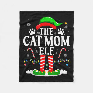 The Cat Mum Elf Xmas Funny Cats Lover Christmas Ca Fleece Blanket