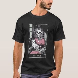 The Cat Mum Tarot Skeleton Witchy T-Shirt