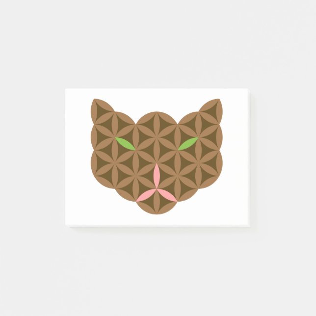 The Cat Of Life - Sacred Animals. Medium 03.Brown. Post-it Notes (Front)