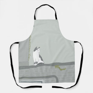 The cat on the fence apron