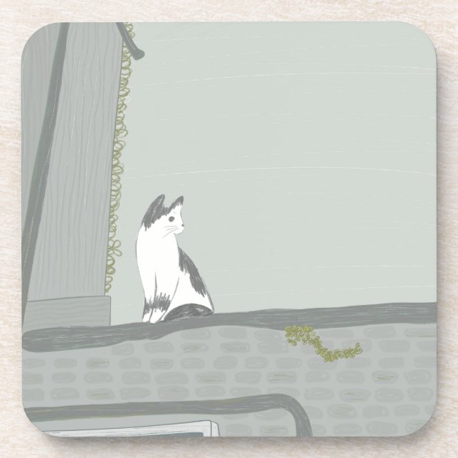 The cat on the fence coaster (Front)