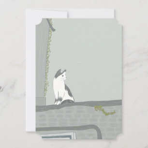 The cat on the fence save the date