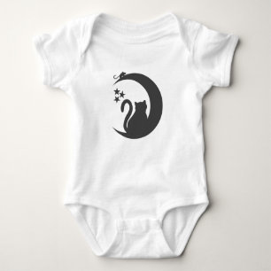The cat on the Moon - Choose background color Baby Bodysuit