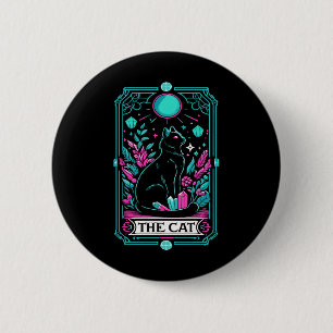 The Cat Tarot Card Halloween Witch Mystical Black 6 Cm Round Badge