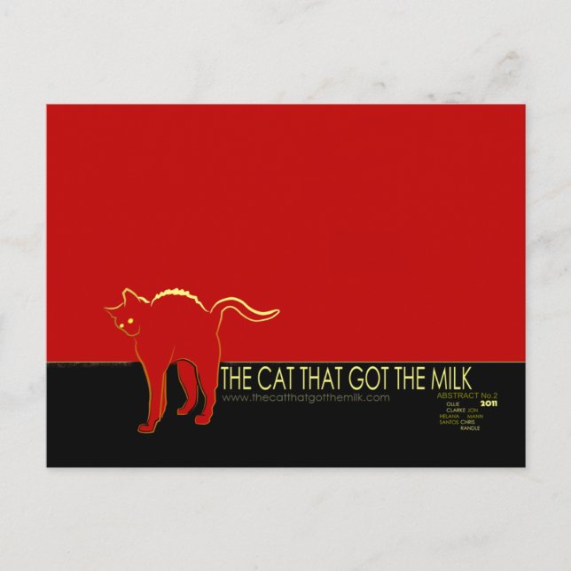 The Cat That Got The Milk Postcard (Front)