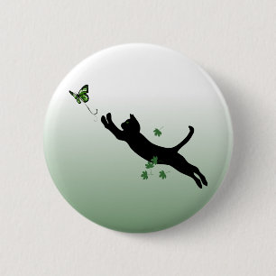 The Cat & The Butterfly 6 Cm Round Badge
