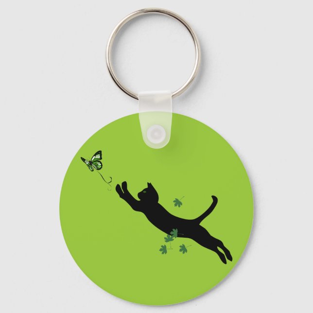 The Cat & The Butterfly Version 2 Key Ring (Front)