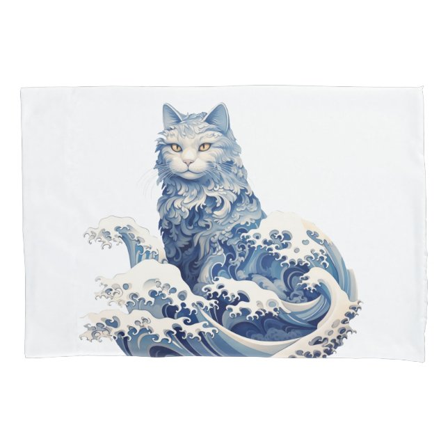 The Cat Wave Off Kanagawa Pillowcase (Front)