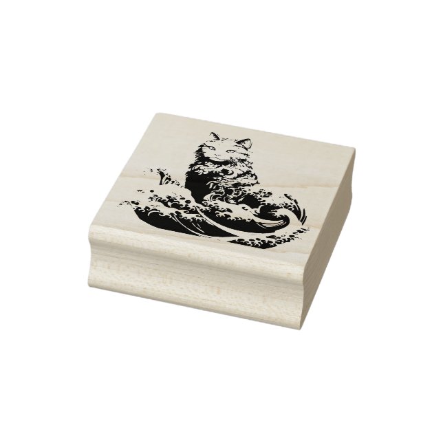 The Cat Wave Off Kanagawa Rubber Stamp (Stamp)
