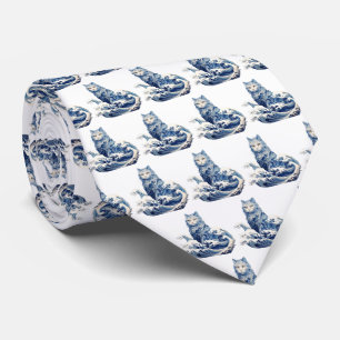 The Cat Wave Off Kanagawa Tie