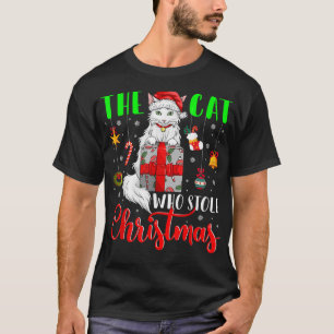The Cat Who Stole Christmas Funny Christmas Santa T-Shirt