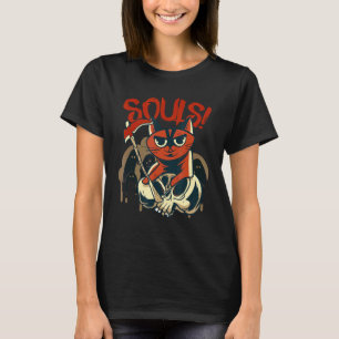 The Cat Will Take Your Soul Cloaked Grim Reaper T-Shirt