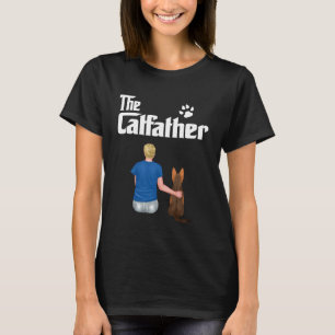 The Catfather Abyssinian Cat Dad Funny Kitty Cats  T-Shirt
