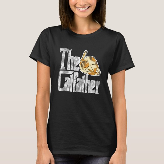 The Catfather Cat Father Mafia Whiskers Male Daddy T-Shirt (Front)