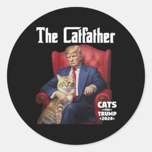 The Catfather Cat For Trump 2024  Classic Round Sticker