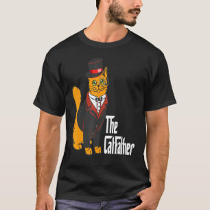 The Catfather Fathers Day Funny Cat Kitten Papa Hu T-Shirt