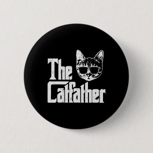 The Catfather Funny Cat Dad Fathers Day Movie Pun 6 Cm Round Badge