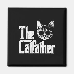 The Catfather Funny Cat Dad Fathers Day Movie Pun  Magnet