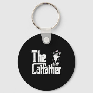 The Catfather Funny Kitten Cat Dad Fur Papa Daddy  Key Ring