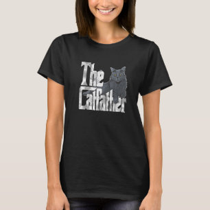 The Catfather Maine Coon Cat Father Mafia Whiskers T-Shirt