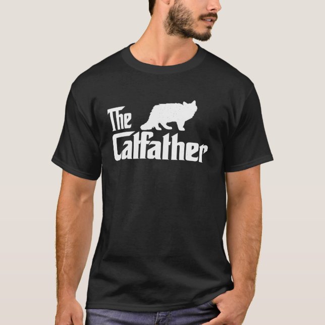 The Catfather Siberian Cat Lover Funny Father Cat  T-Shirt (Front)