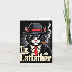 The catfather tuxedo cat dad happy father day gift card