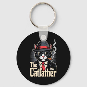 The Catfather Tuxedo Cat Dad Happy Father Day Gift Key Ring