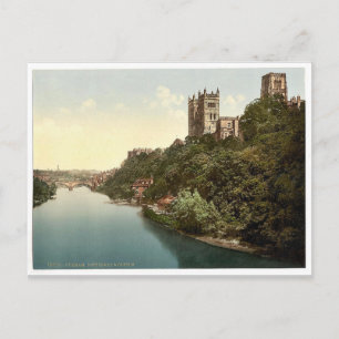 The cathedral and castle from the bridge, Durham, Postcard