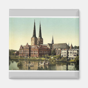 The cathedral and museum, Lubeck, Germany rare Pho Magnet