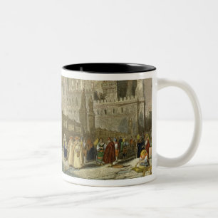 The Cathedral at Palermo, Sicily, engraved by John Two-Tone Coffee Mug